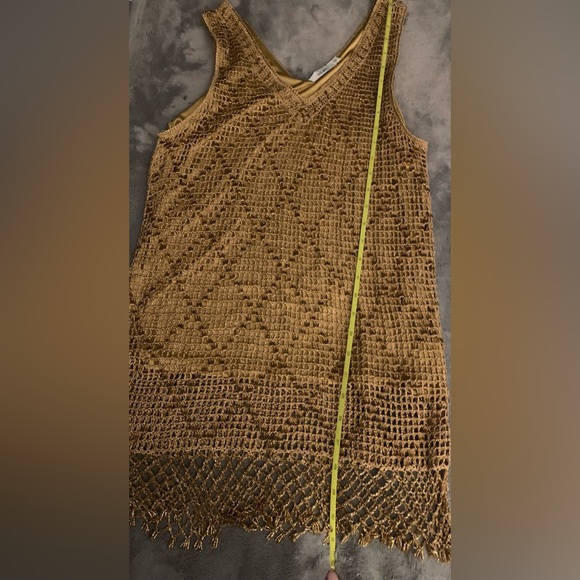 🌸 HOST PICK 🌸Dazzling Shimmering Gold Beaded Long Crocheted Top - Picture 14 of 14